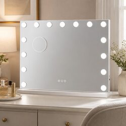 Inviting LED Vanity Mirror 45x58cm with 10x Magnifier