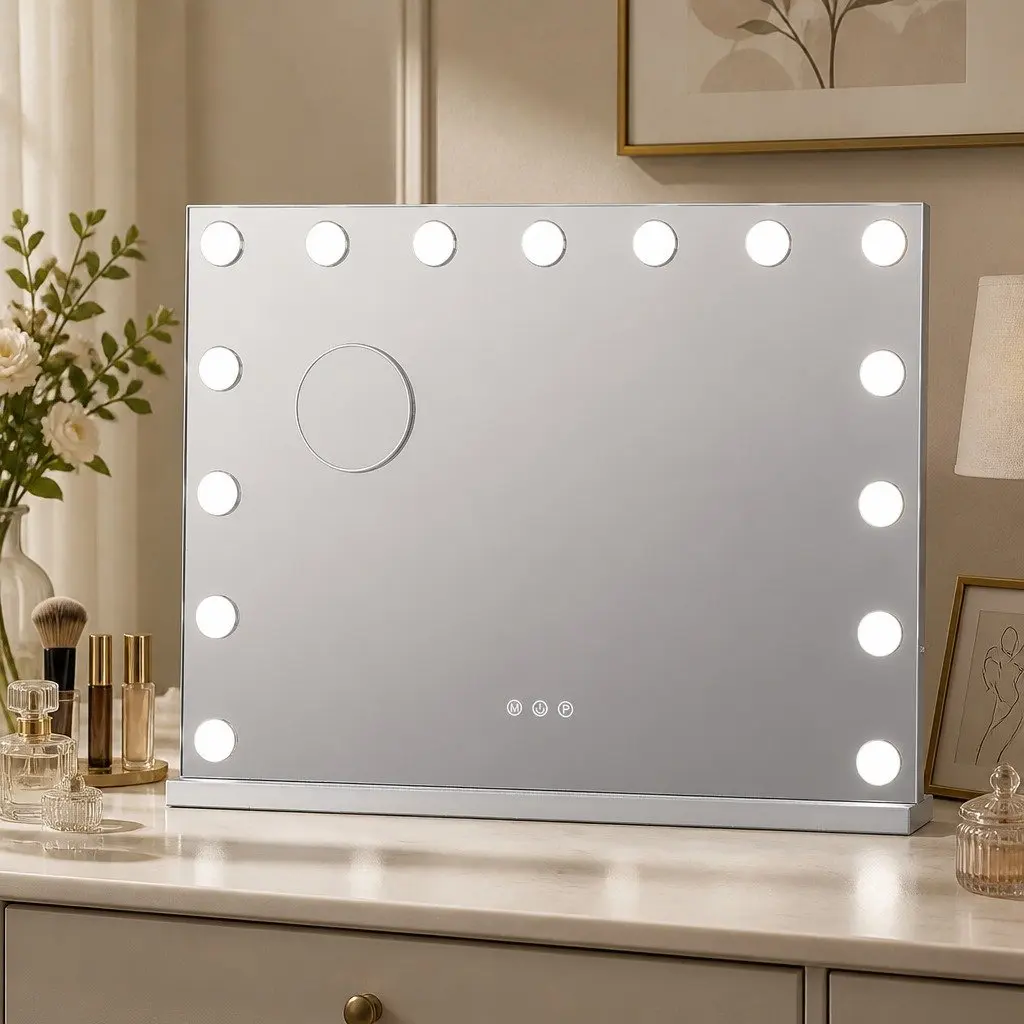 LED Vanity Mirror 45x58cm Hollywood Makeup Dressing Table with 10x Magnifier