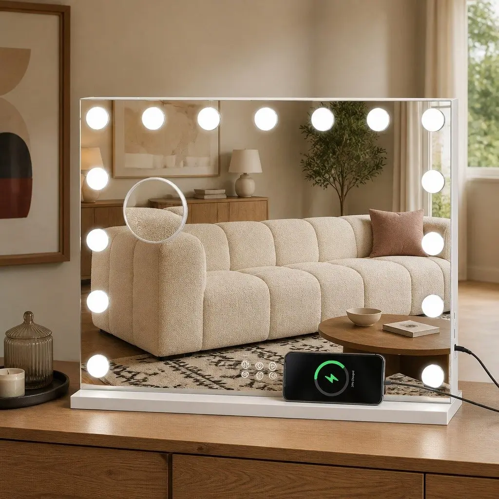 LED Vanity Mirror 45x58cm Hollywood Makeup Dressing Table with 10x Magnifier