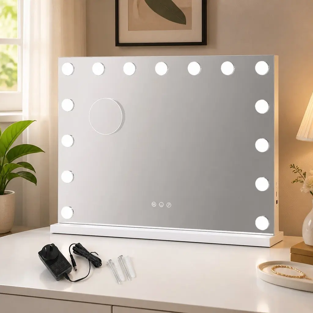 LED Vanity Mirror 45x58cm Hollywood Makeup Dressing Table with 10x Magnifier