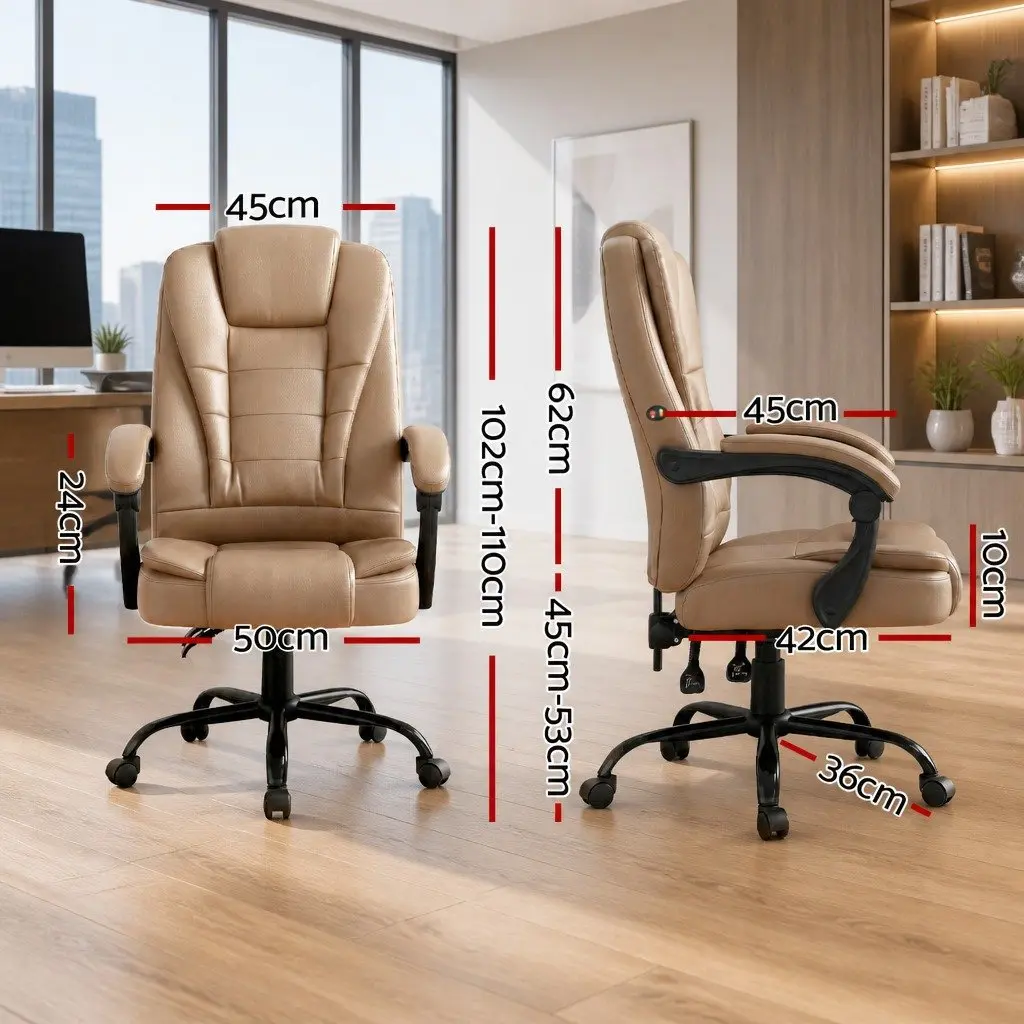 Massage Chair Executive High Back Espresso PU Leather