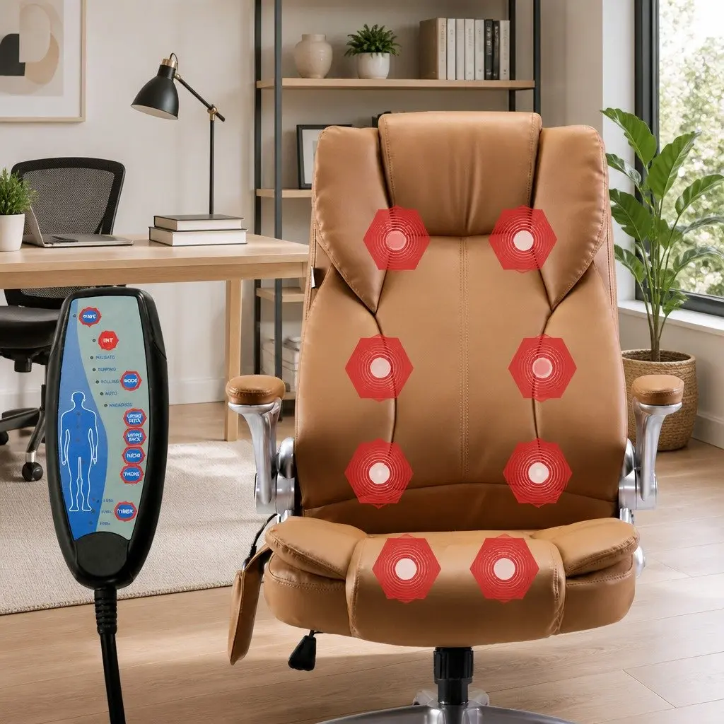 8 Point Massage Office Chair High Back Recliner