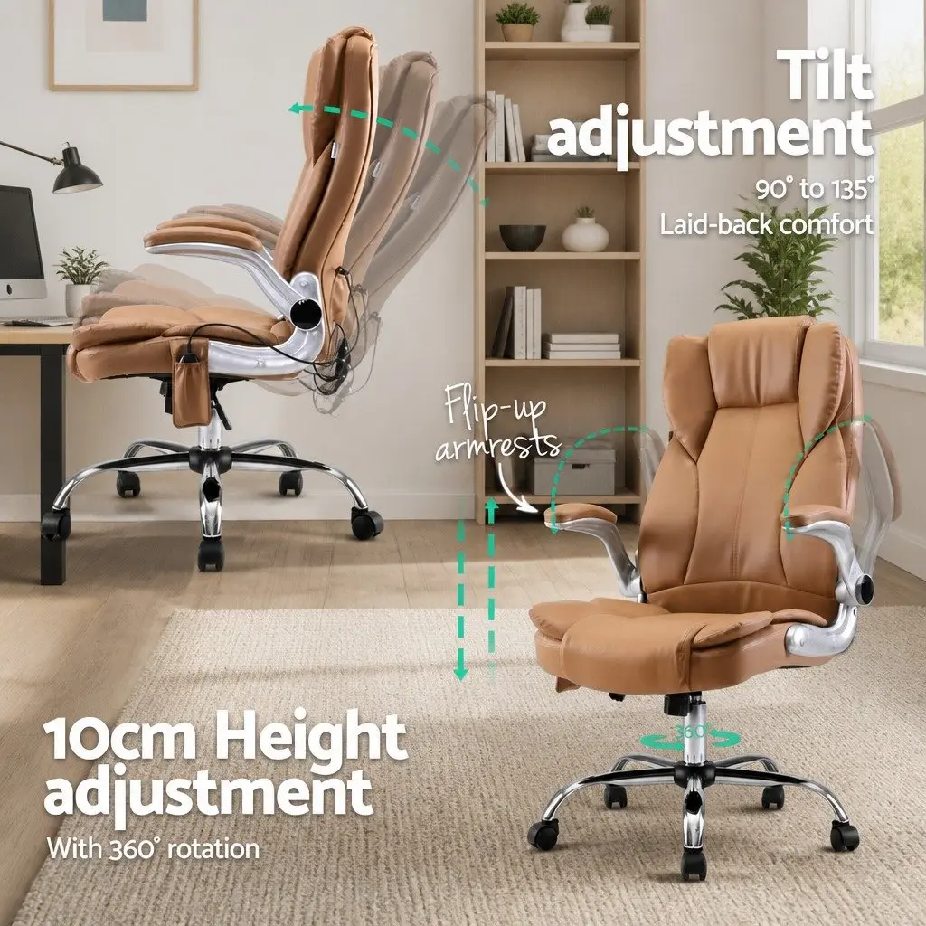 8 Point Massage Office Chair High Back Recliner