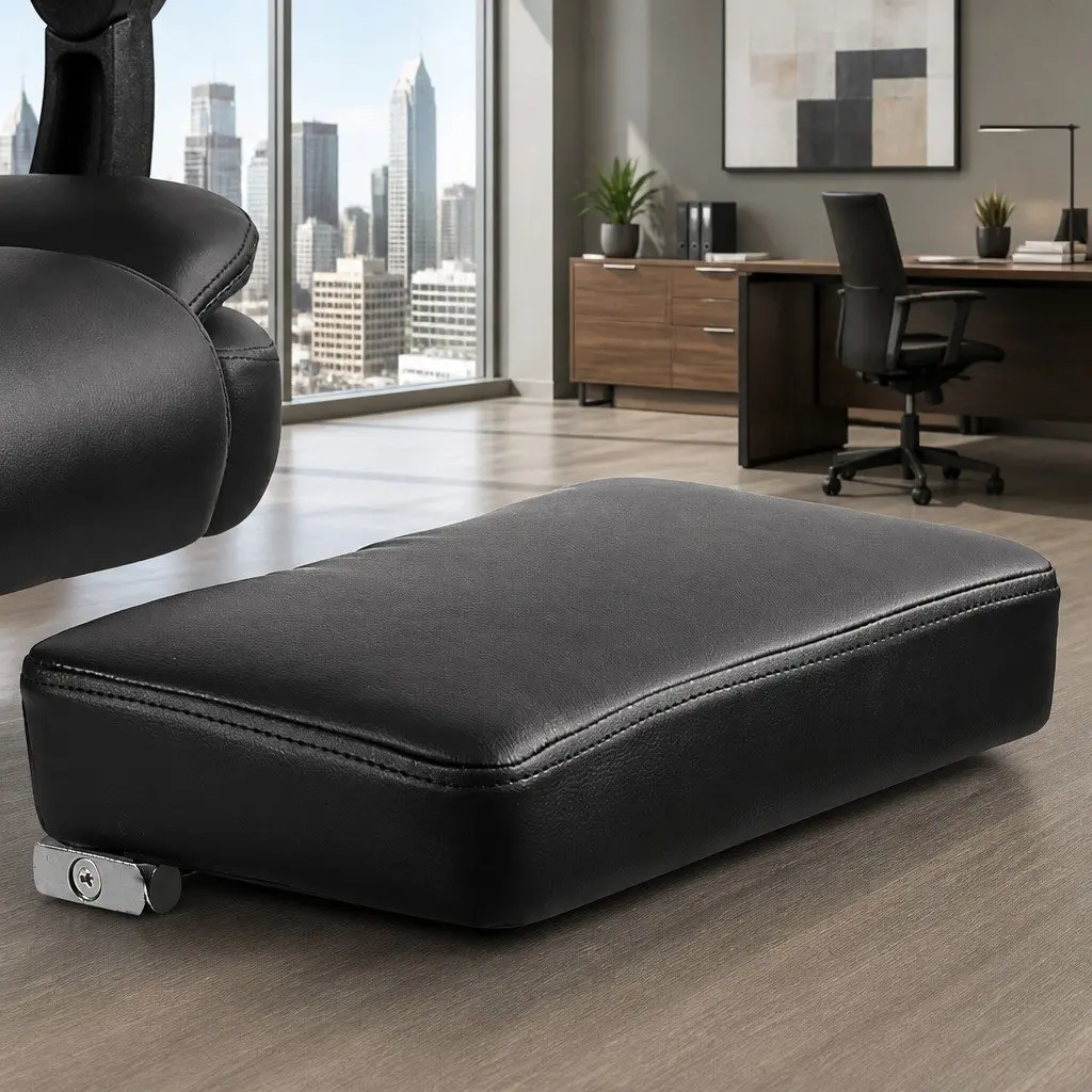 High Back Black Massage Office Chair with Footrest