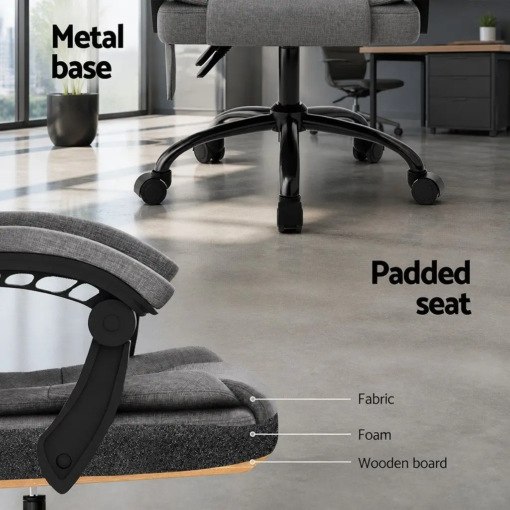 Grey High Back Massage Office Chair with Lumbar Support