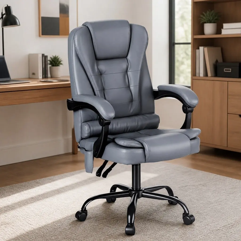 Ergonomic Reclining Massage Office Chair in Grey