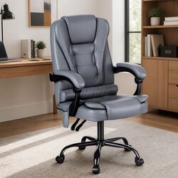 Ergonomic Reclining Massage Office Chair in Grey