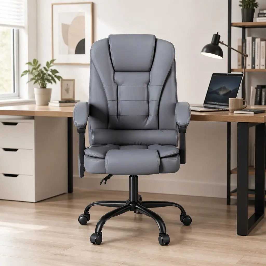 Ergonomic Reclining Massage Office Chair in Grey