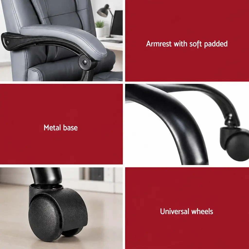 Ergonomic Reclining Massage Office Chair in Grey