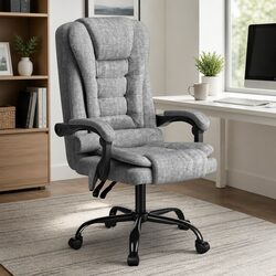 Ergonomic Grey Executive Office Chair with Massage Function
