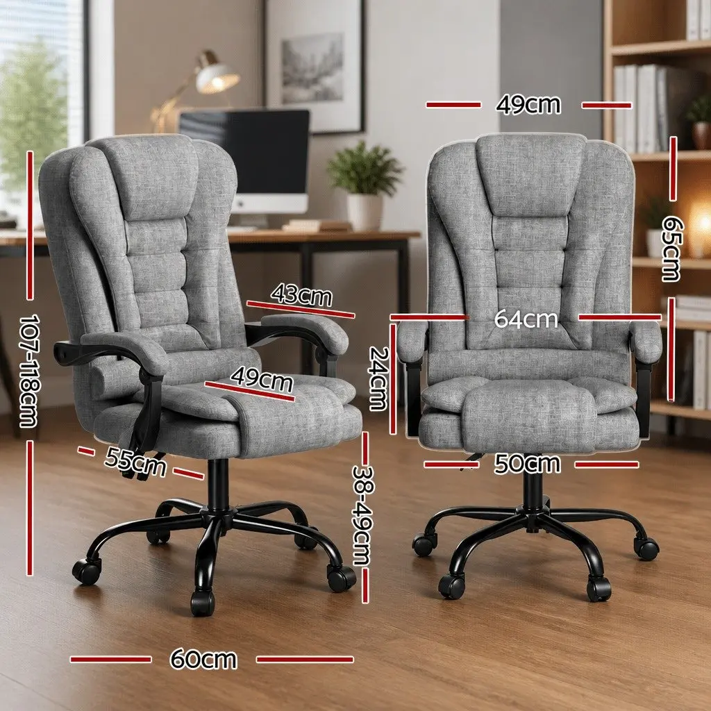 Ergonomic Grey Executive Office Chair with Massage Function