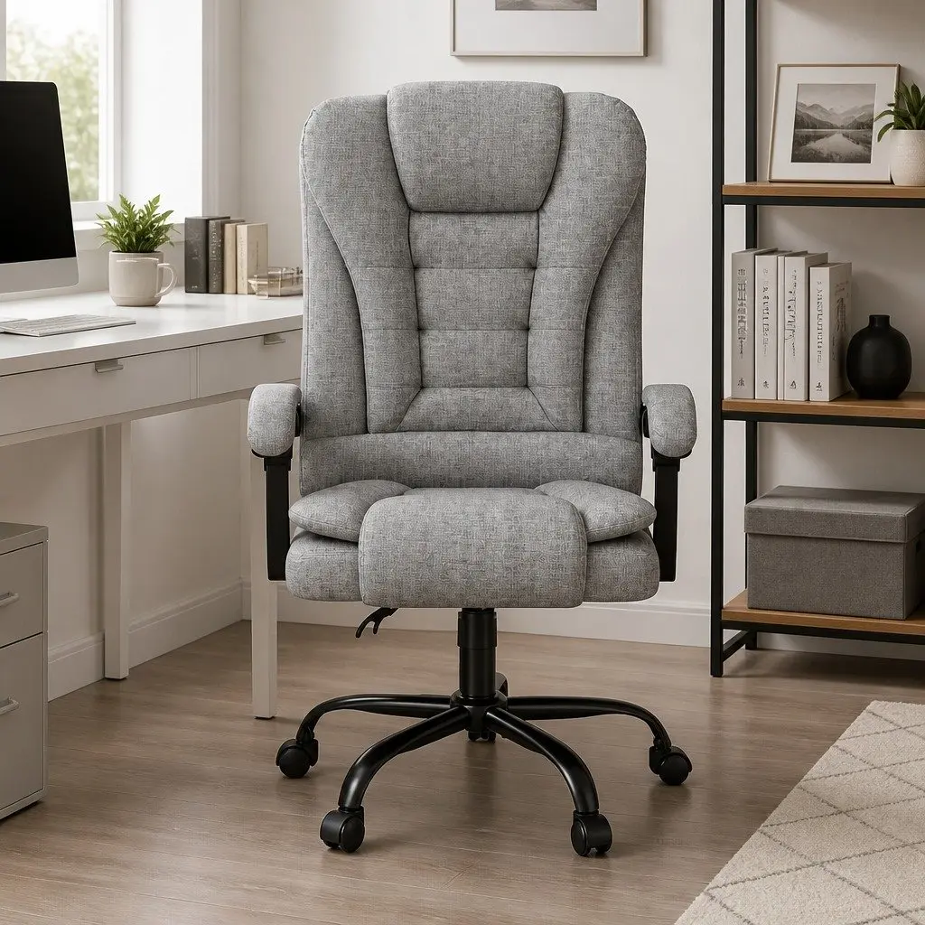 Ergonomic Grey Executive Office Chair with Massage Function