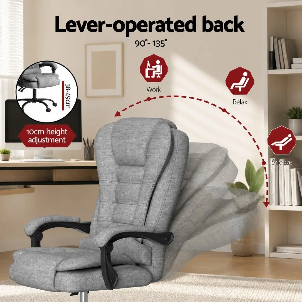 Ergonomic Grey Executive Office Chair with Massage Function