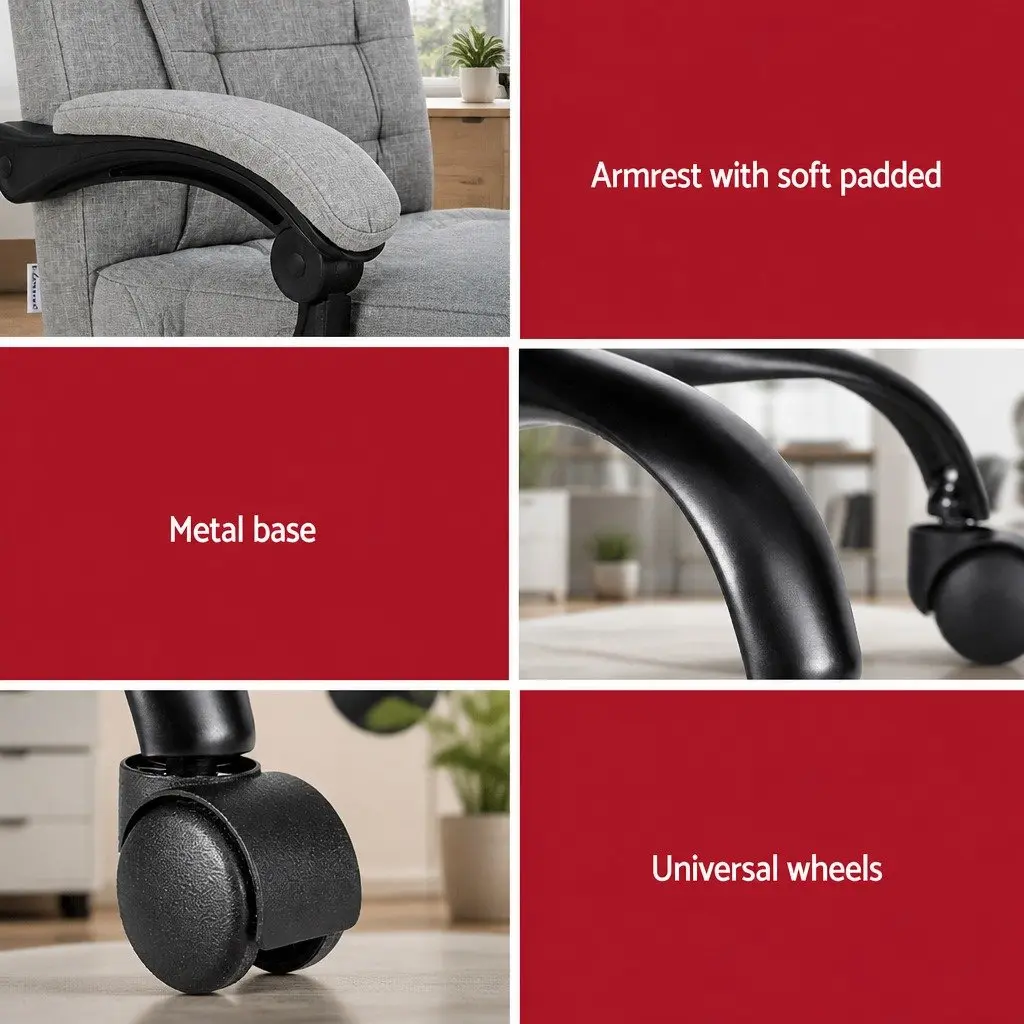 Ergonomic Grey Executive Office Chair with Massage Function