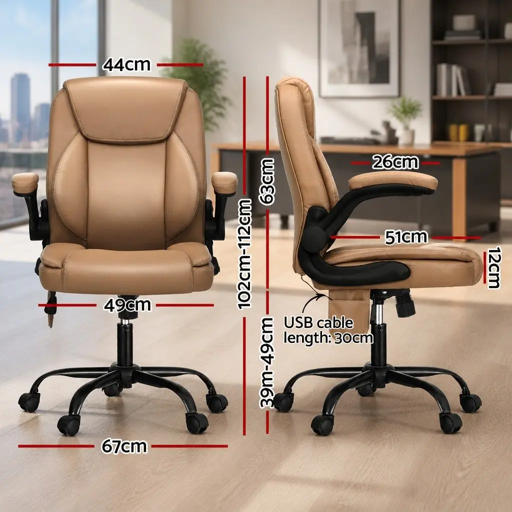 Mid Back Massage Office Chair with Vibration and Swivel