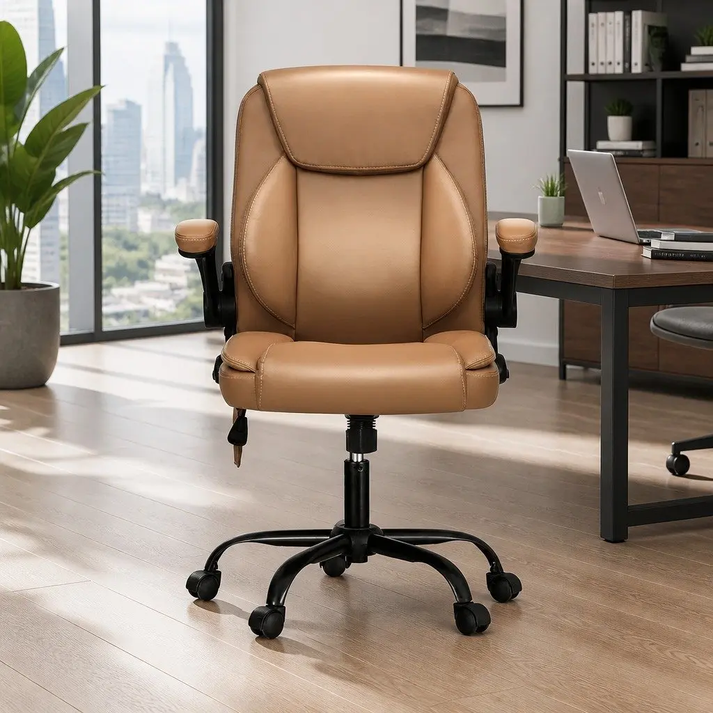 Mid Back Massage Office Chair with Vibration and Swivel
