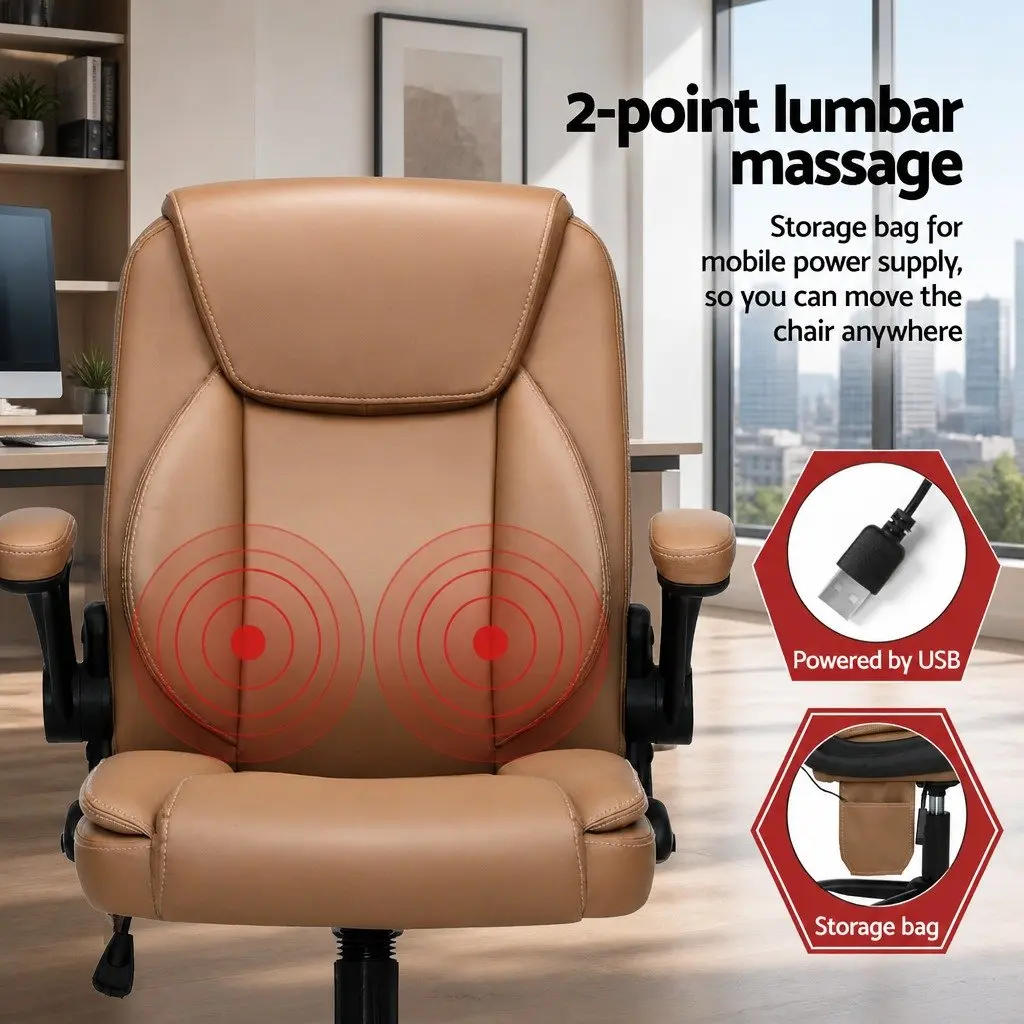 Mid Back Massage Office Chair with Vibration and Swivel