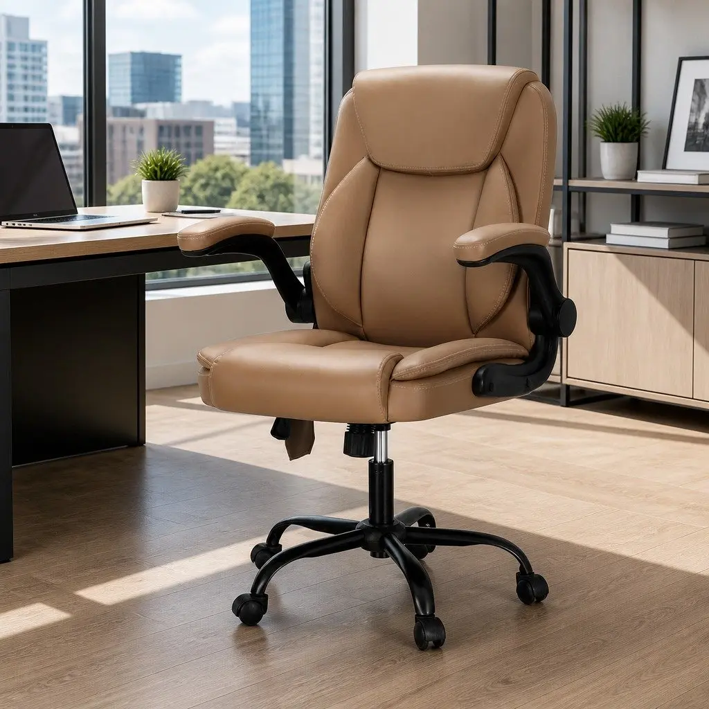 Mid Back Massage Office Chair with Vibration and Swivel