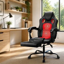 High Back Reclining Massage Gaming Chair with Vibration