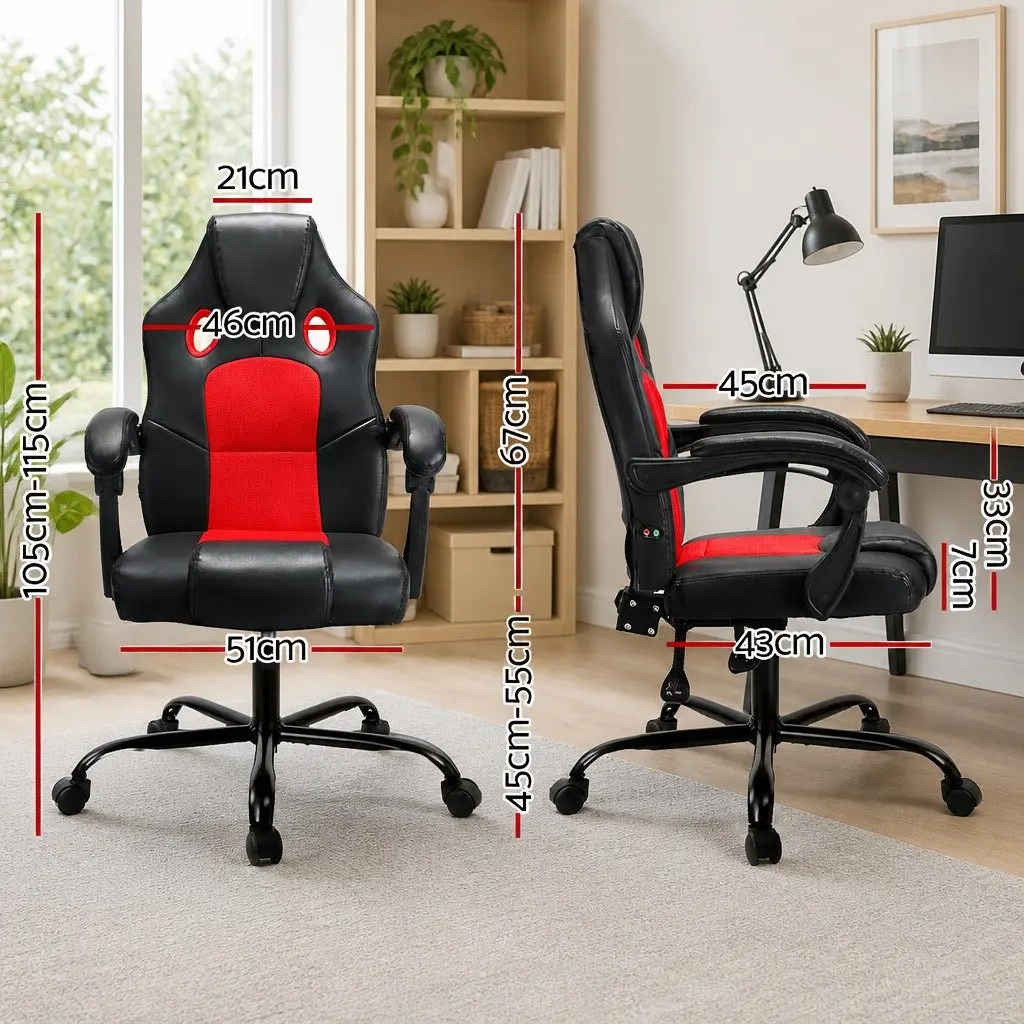 High Back Reclining Massage Gaming Chair with Vibration