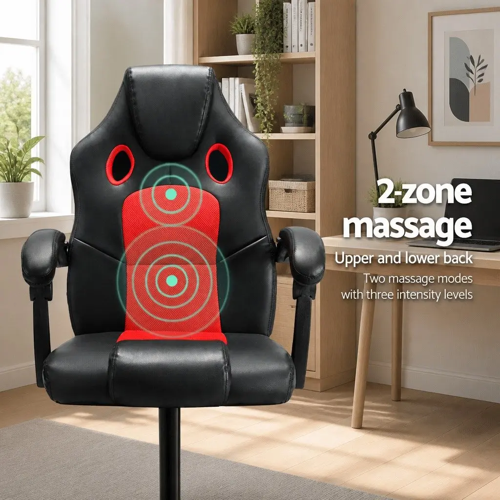High Back Reclining Massage Gaming Chair with Vibration
