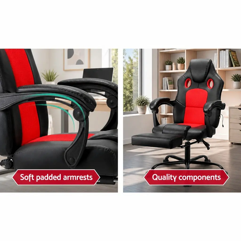 High Back Reclining Massage Gaming Chair with Vibration