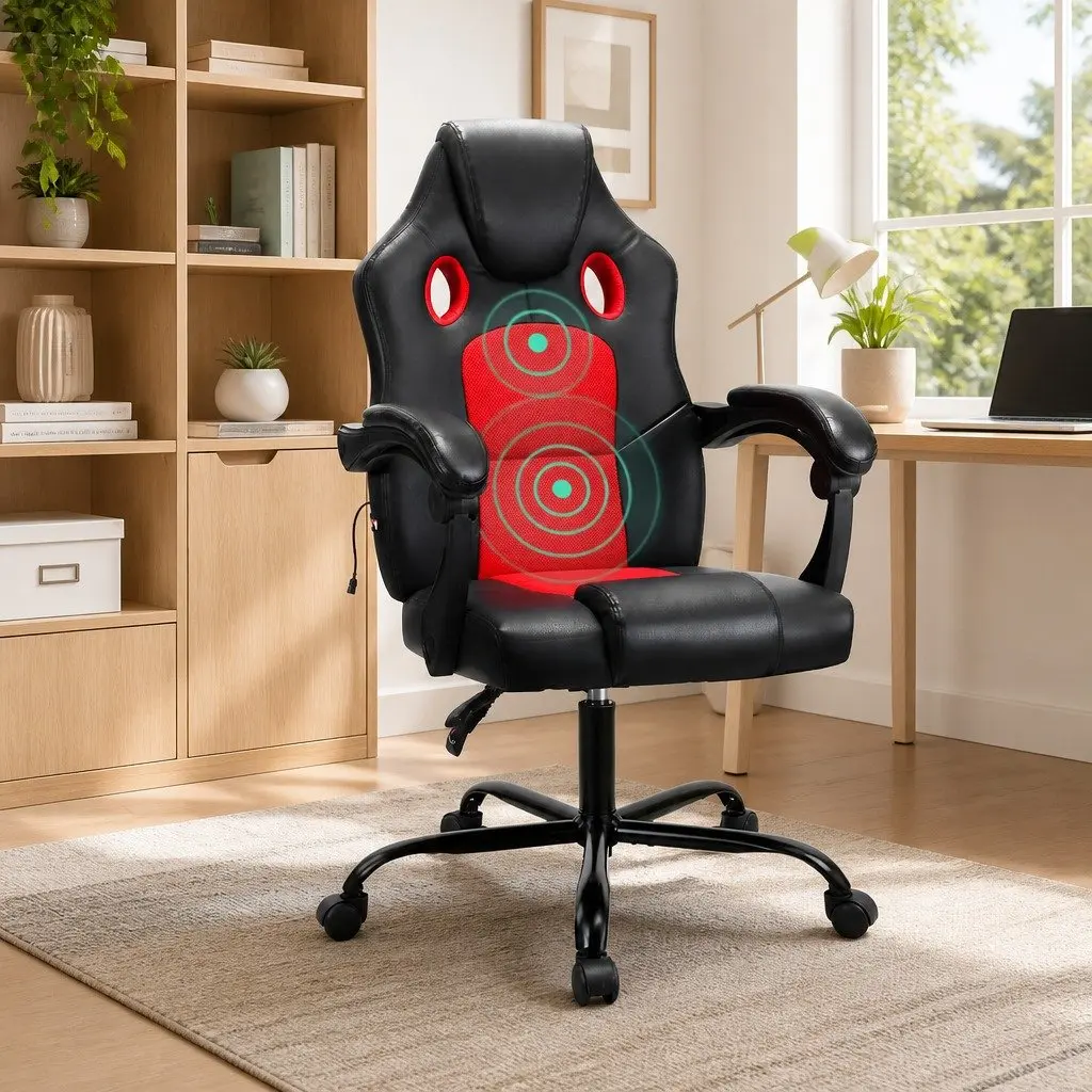 High Back Reclining Massage Gaming Chair with Vibration