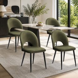 Durable Velvet Green Dining Chairs Set of 4 for Everyday Use