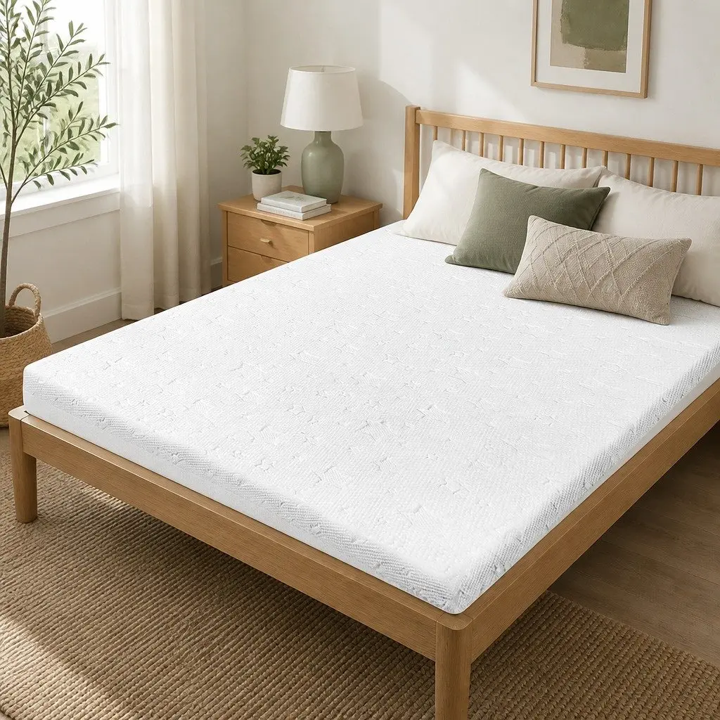 Memory Foam Mattress Topper Double Bed Dual-Layer Cooling Gel Bamboo Charcoal