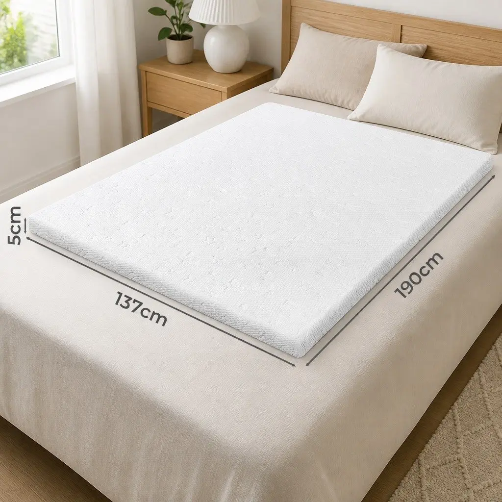 Memory Foam Mattress Topper Double Bed Dual-Layer Cooling Gel Bamboo Charcoal