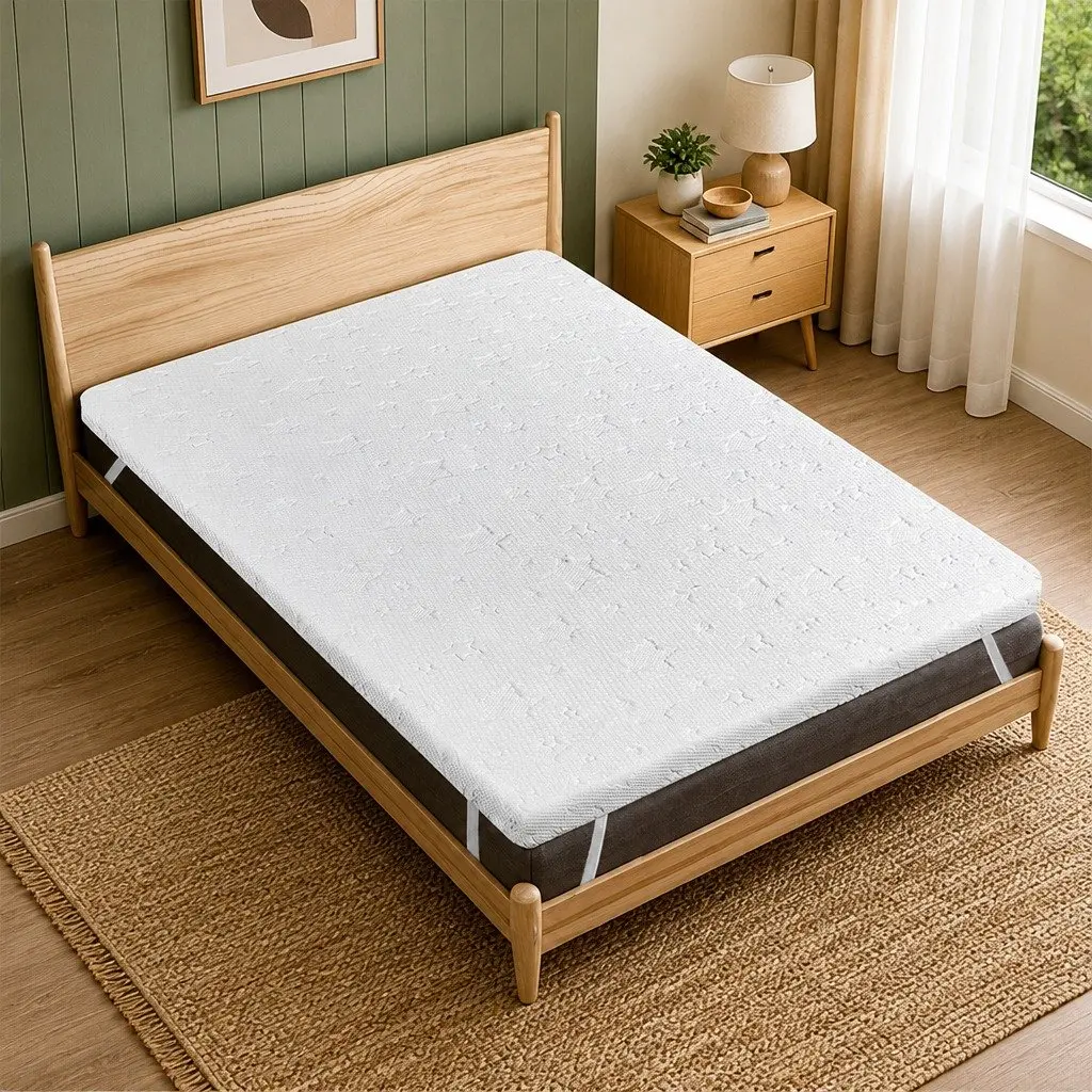 Memory Foam Mattress Topper Double Bed Dual-Layer Cooling Gel Bamboo Charcoal