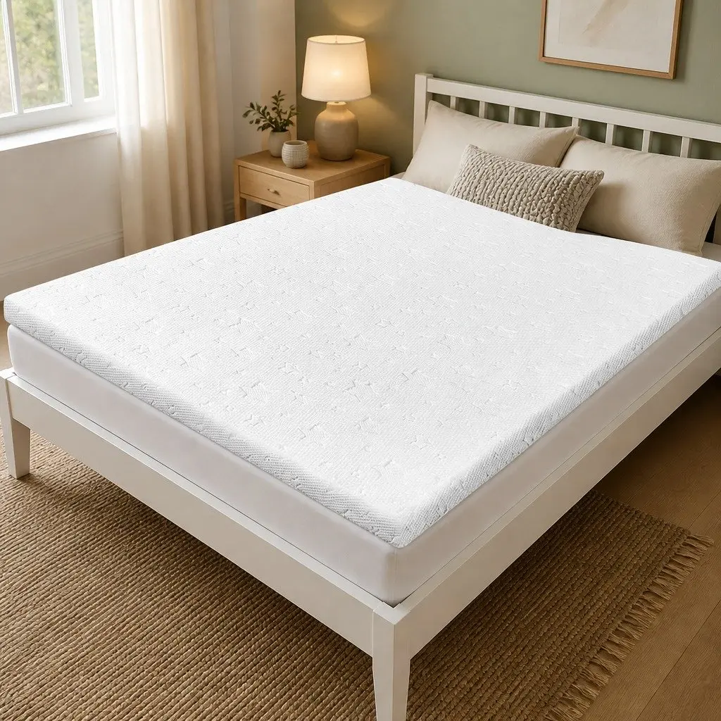Memory Foam Mattress Topper Dual-Sided King 5cm Gel Bamboo Charcoal