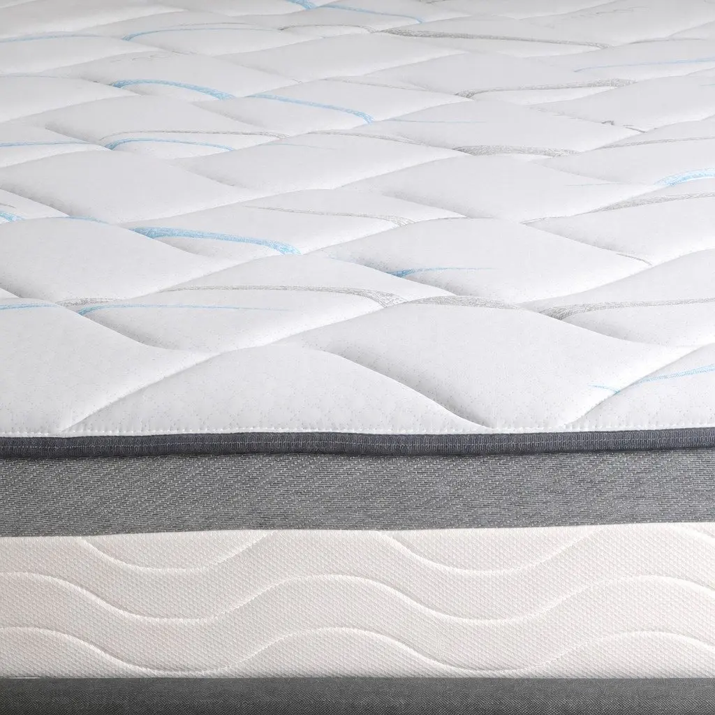 Double Pocket Spring Mattress Medium Firm 25cm Thick Knitted Fabric White