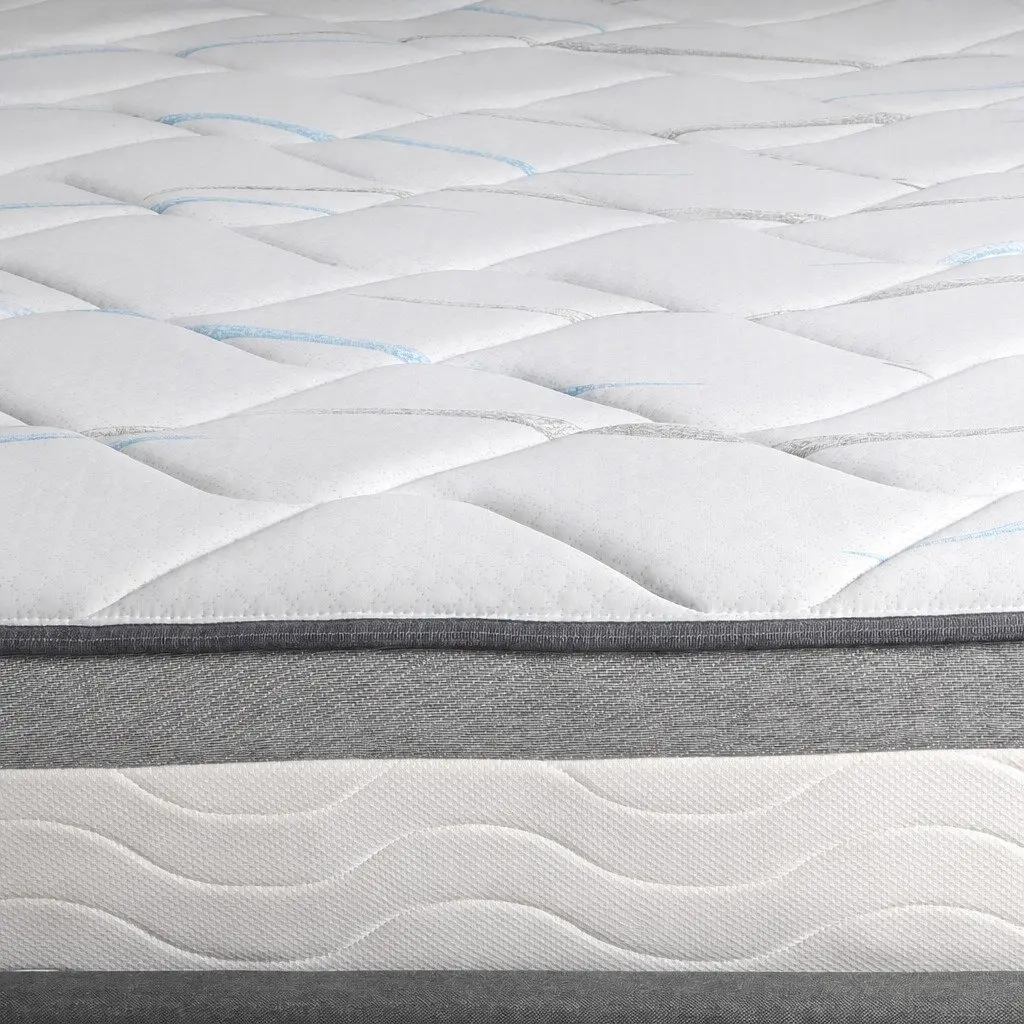 King Single Spring Mattress 25cm Pocket Coil Medium Firm Support Knitted Fabric