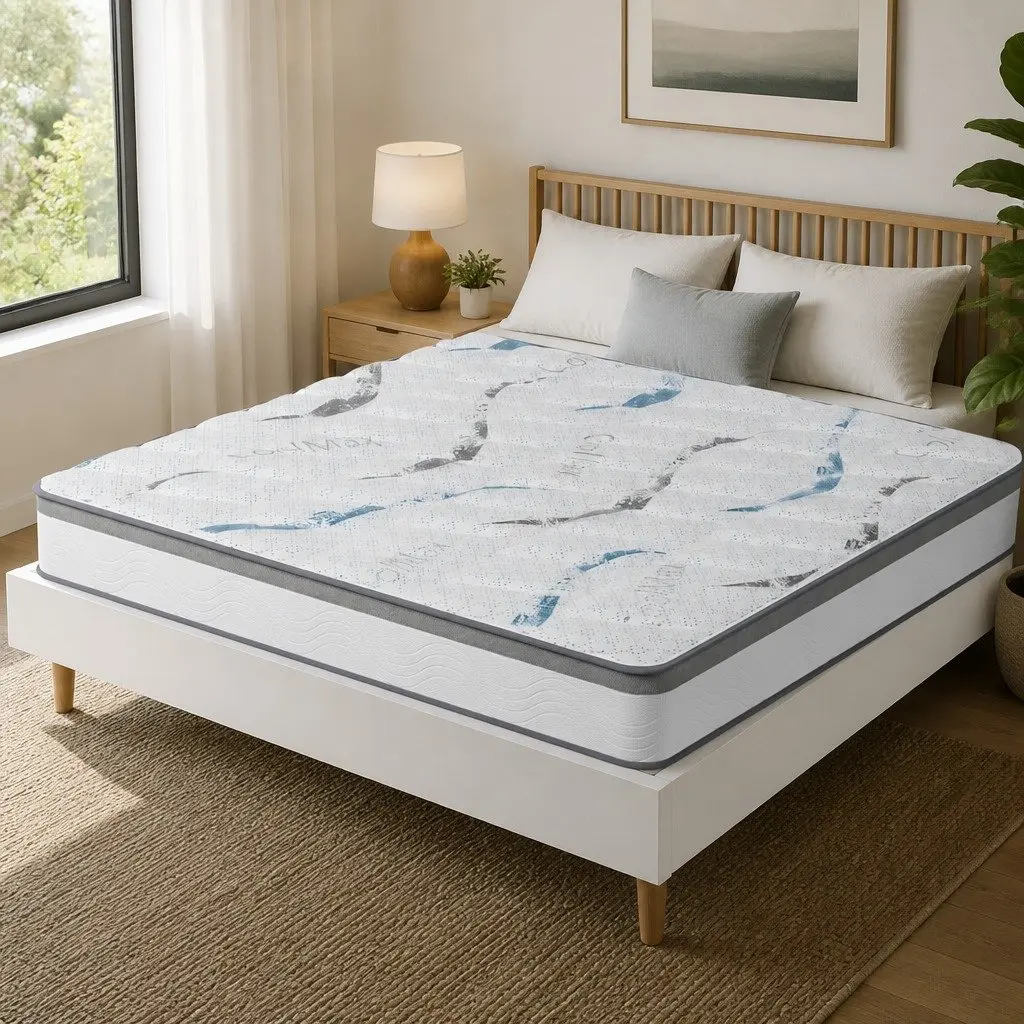 Queen Spring Mattress 25cm Pocket Coil Bed Hypoallergenic Comfort Support