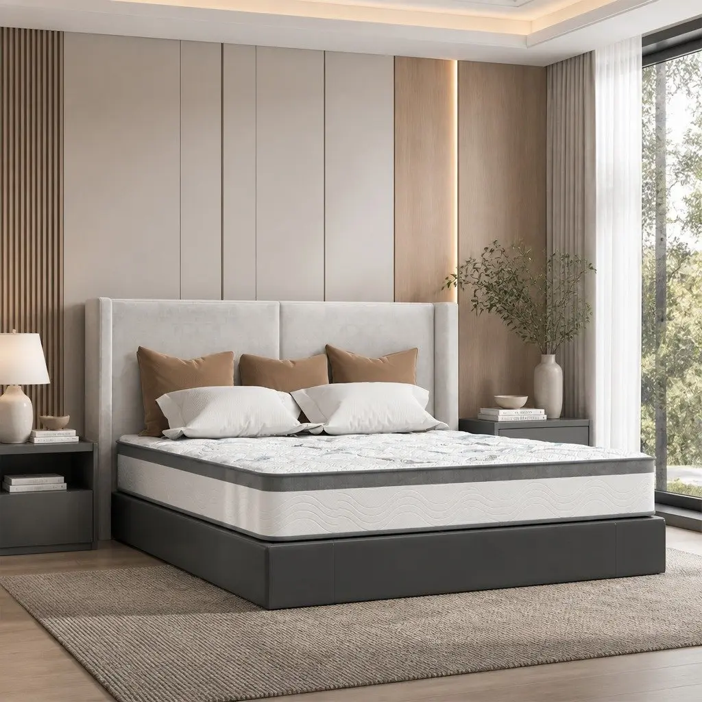 Queen Spring Mattress 25cm Pocket Coil Bed Hypoallergenic Comfort Support