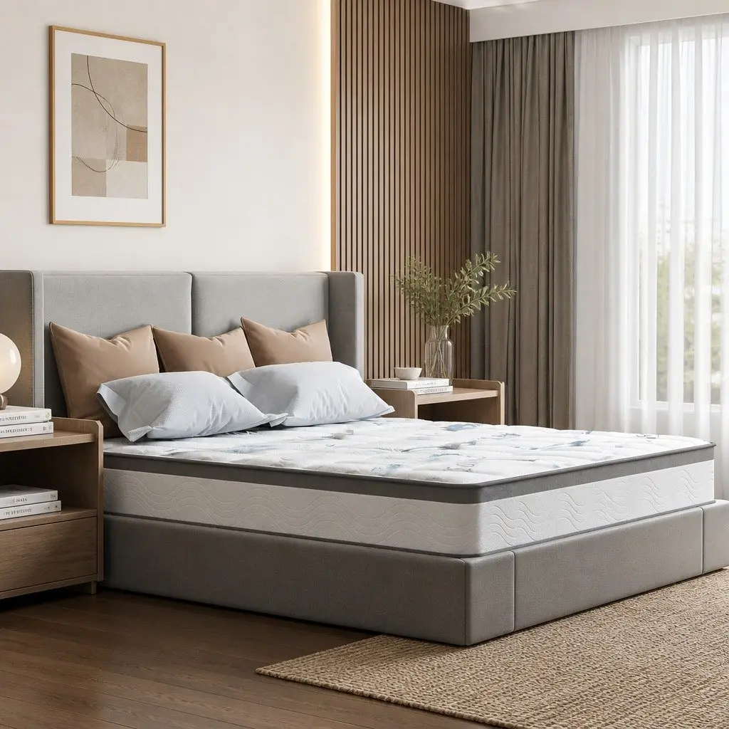 Queen Spring Mattress 25cm Pocket Coil Bed Hypoallergenic Comfort Support
