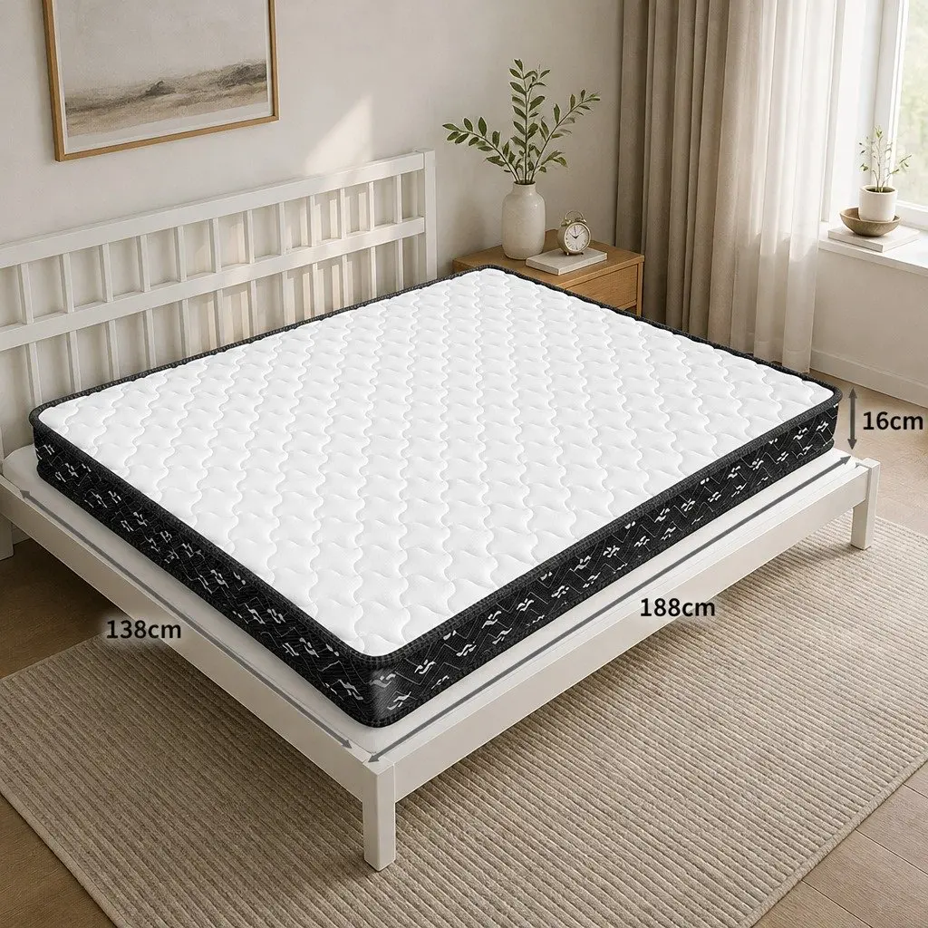 Double Spring Mattress Pocket Tight Bonnell Bed Comfortable Sleep Support