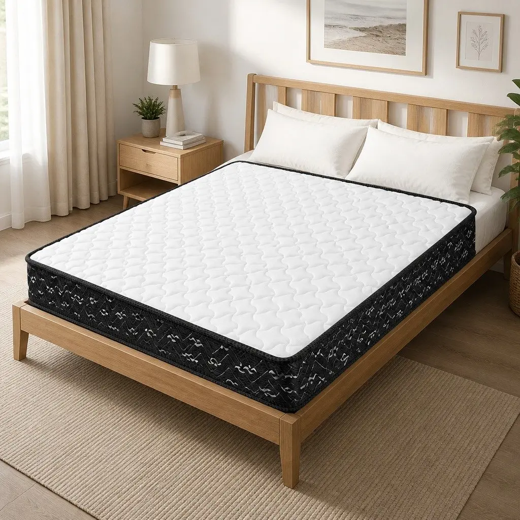 Queen Size Spring Mattress Pocket Tight Bonnell Core 203x153cm Hypoallergenic High Density Foam Knitted Fabric