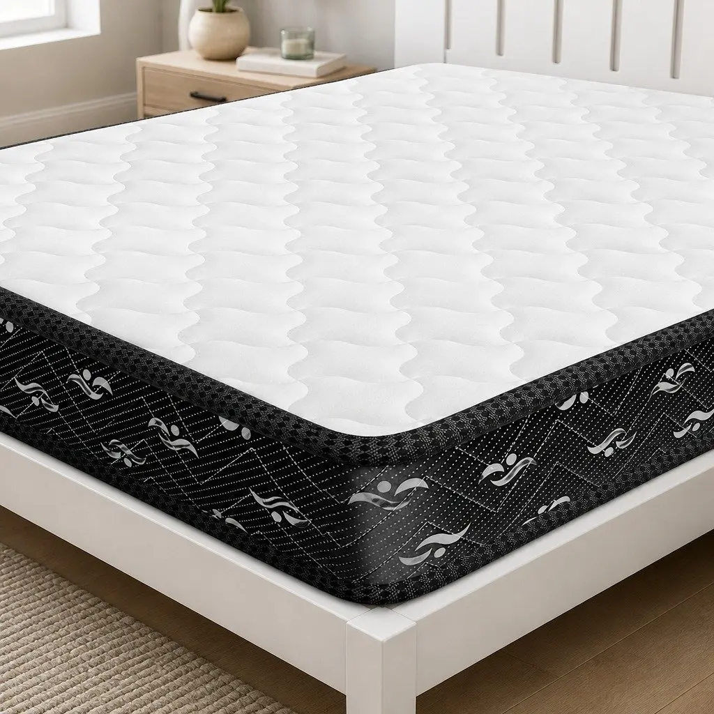 Queen Size Spring Mattress Pocket Tight Bonnell Core 203x153cm Hypoallergenic High Density Foam Knitted Fabric