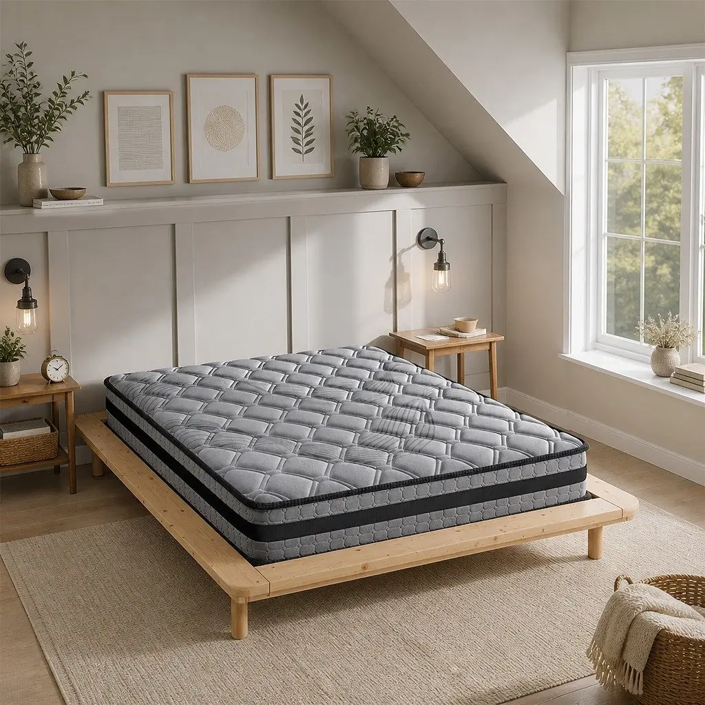 King Single Spring Mattress Pocket Coil Bed Medium Firm 5-Zone Sleep Support