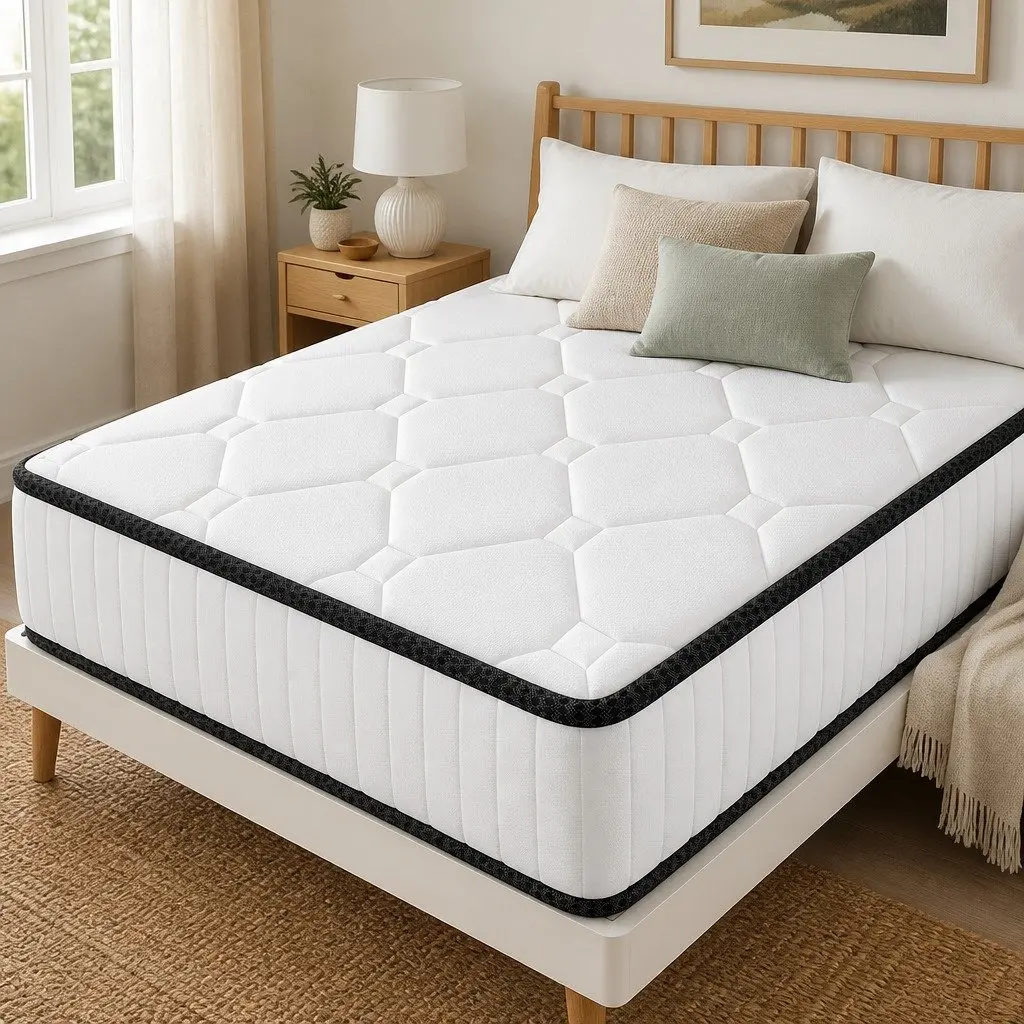 Queen Spring Mattress Pocket Tight Support Comfort Sleep 203x153cm Polyester