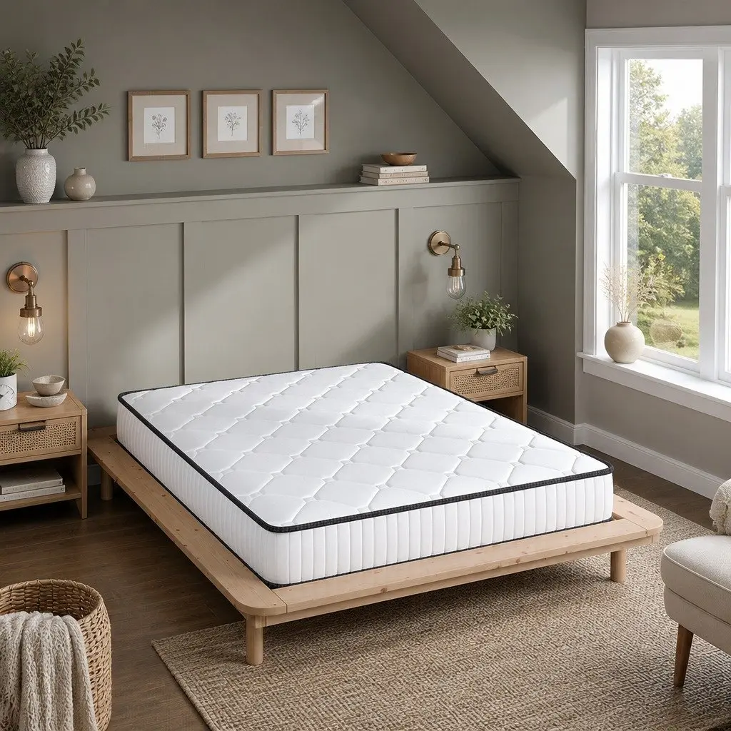 Queen Spring Mattress Pocket Tight Support Comfort Sleep 203x153cm Polyester