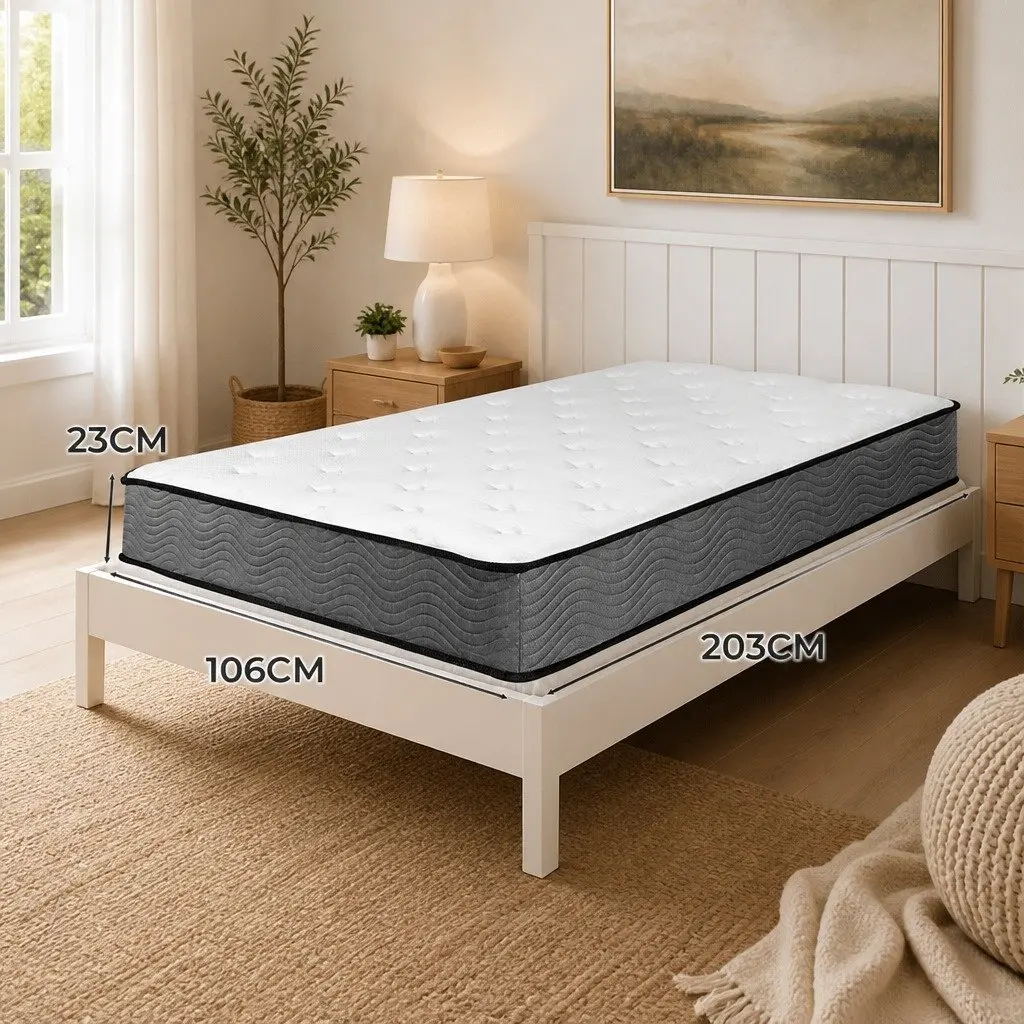 King Single Spring Mattress with 6-Zone Pocket Coils