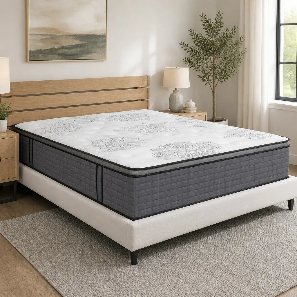 King Size Spring Mattress Medium Firm 5-Zone Pocket Coil Egg-Crate Foam