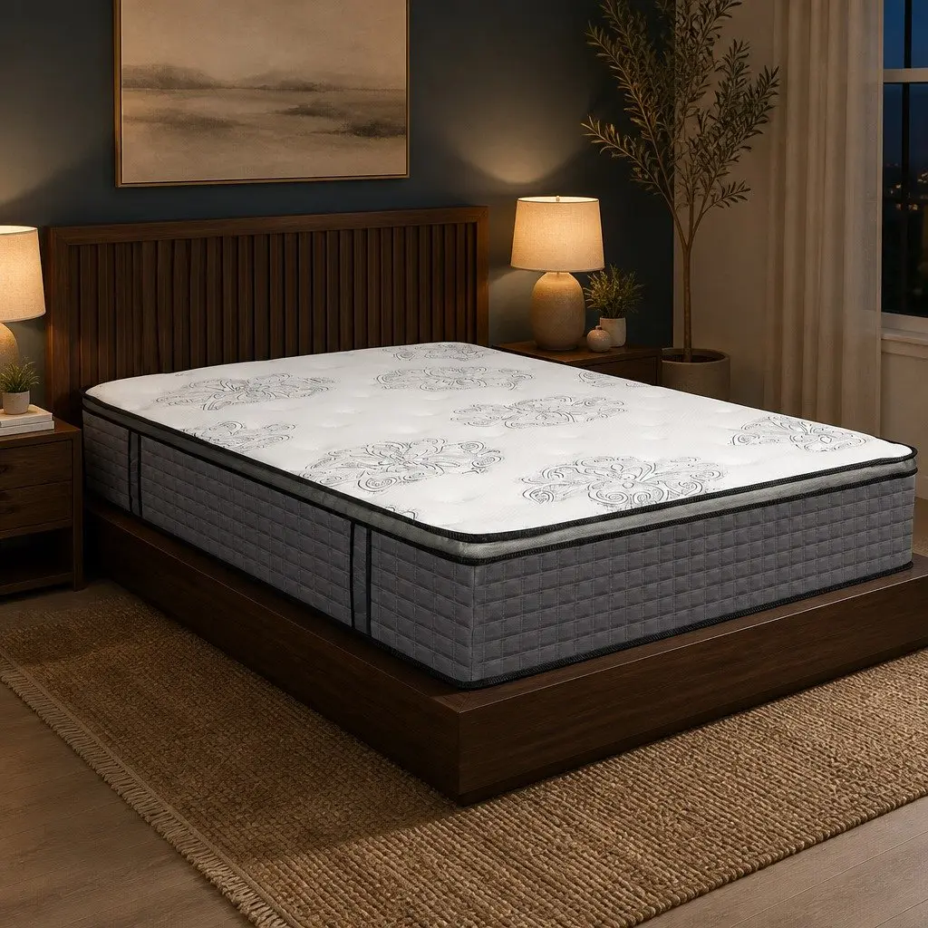 King Size Spring Mattress Medium Firm 5-Zone Pocket Coil Egg-Crate Foam