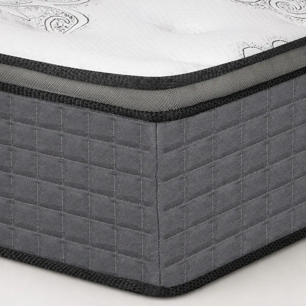 Single Spring Mattress Pocket Coil Medium Firmness Egg-Crate Foam 190cm x 91cm Fabric