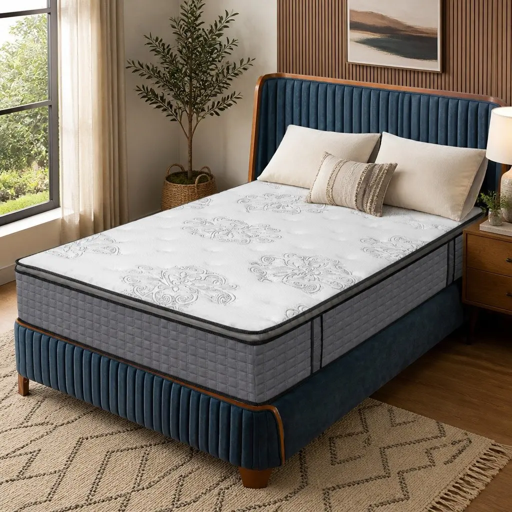 Single Spring Mattress Pocket Coil Medium Firmness Egg-Crate Foam 190cm x 91cm Fabric
