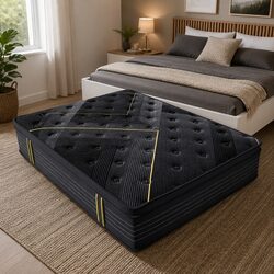 Super King Spring Mattress 203x203cm Bamboo Charcoal Euro Top 35cm Pocket