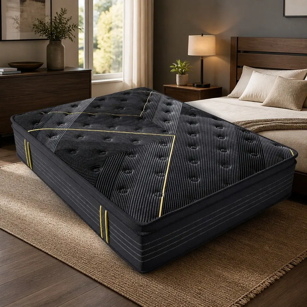 King Single Spring Mattress Bamboo Charcoal Euro Top 35cm Support